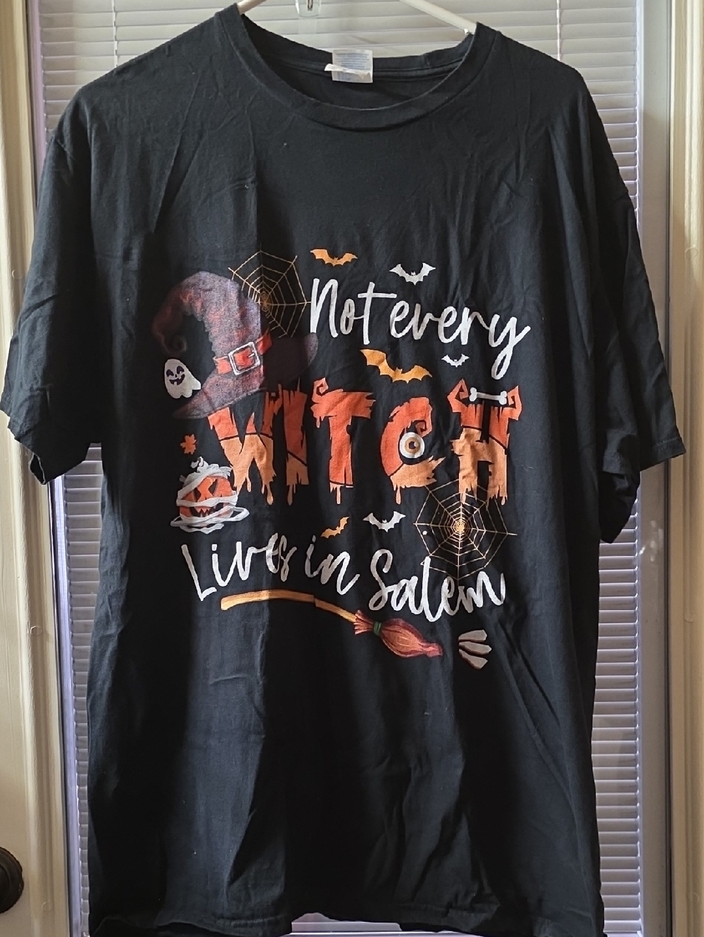 Halloween Graphic Tee - Black "Not Every Witch Lives in Salem"